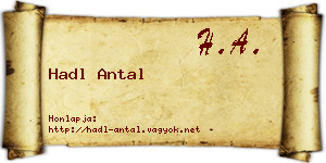 Hadl Antal névjegykártya